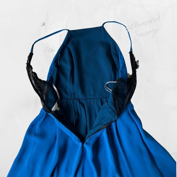 Lovers + Friends - Teal Blue Mini Dress with Lace Racerback - Medium - EUC - Picture 6 of 9
